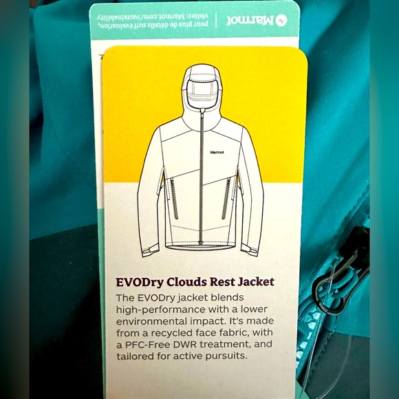 NWTs Marmot Men’s EVODry Clouds Rest Jacket. Size Large - Picture 8 of 11